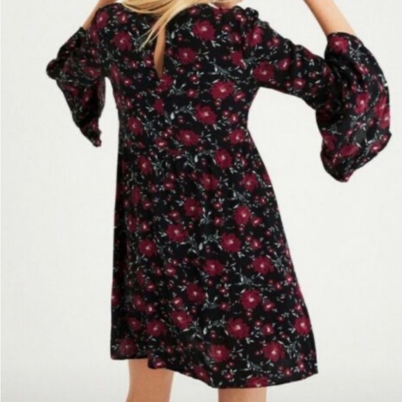 American Eagle Black Floral Long Sleeve Boho Dress✨ - Picture 2 of 6